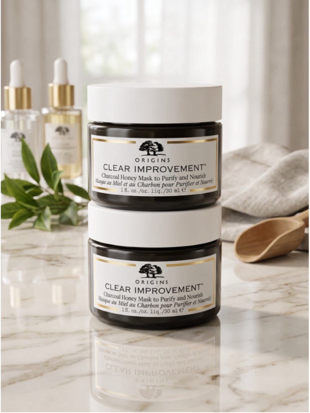 ORIGINS Clear Improvement Charcoal Honey Mask 1 fl oz ea, NEW WITHOUT BOX 2 Pack